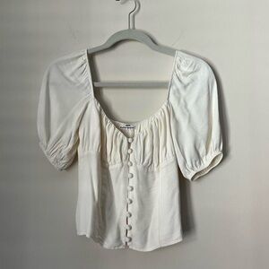 Reformation Cream Button-Up Women's Top